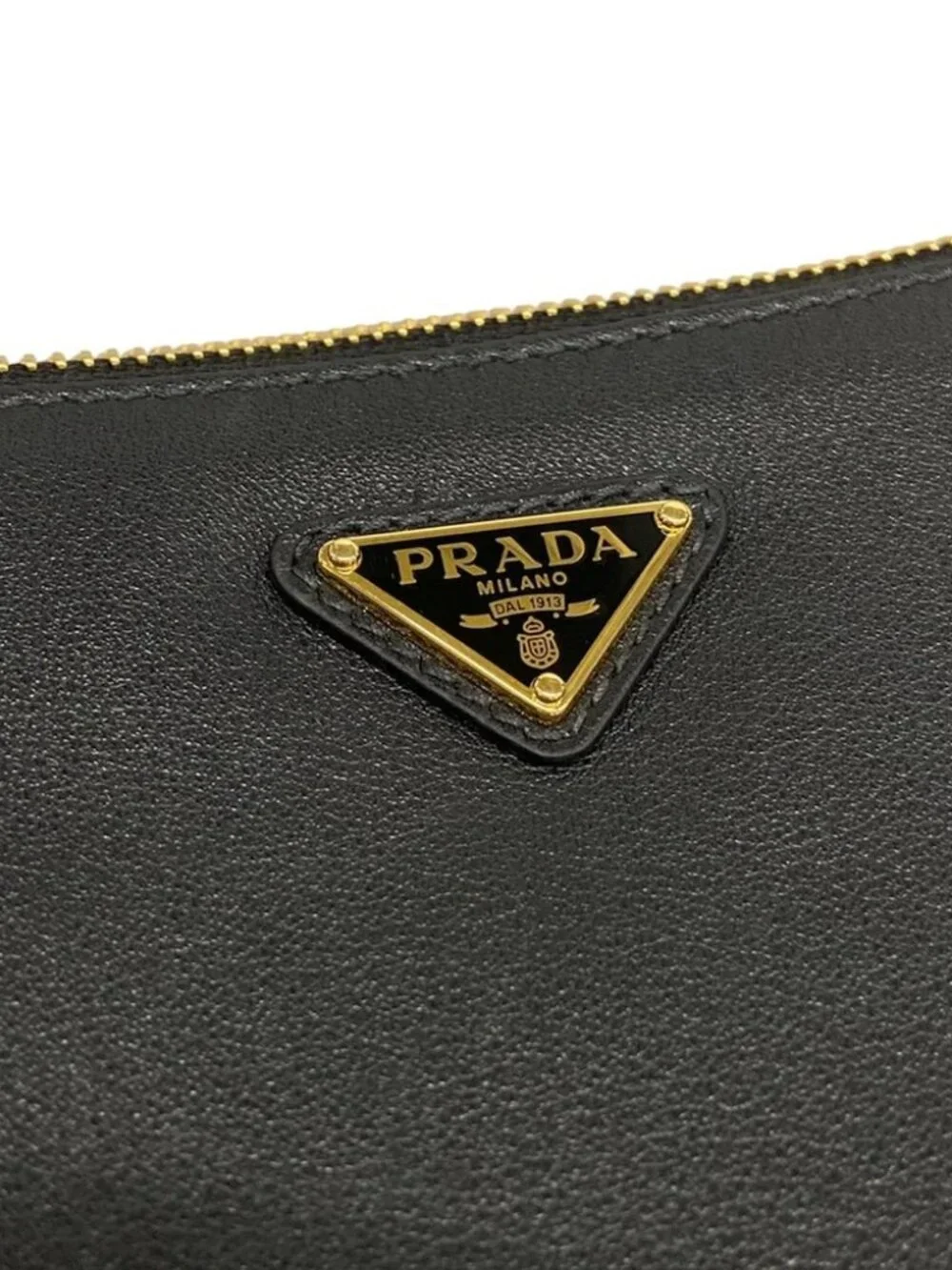 PRADA 1BC238 Black Leather Shoulder Bag